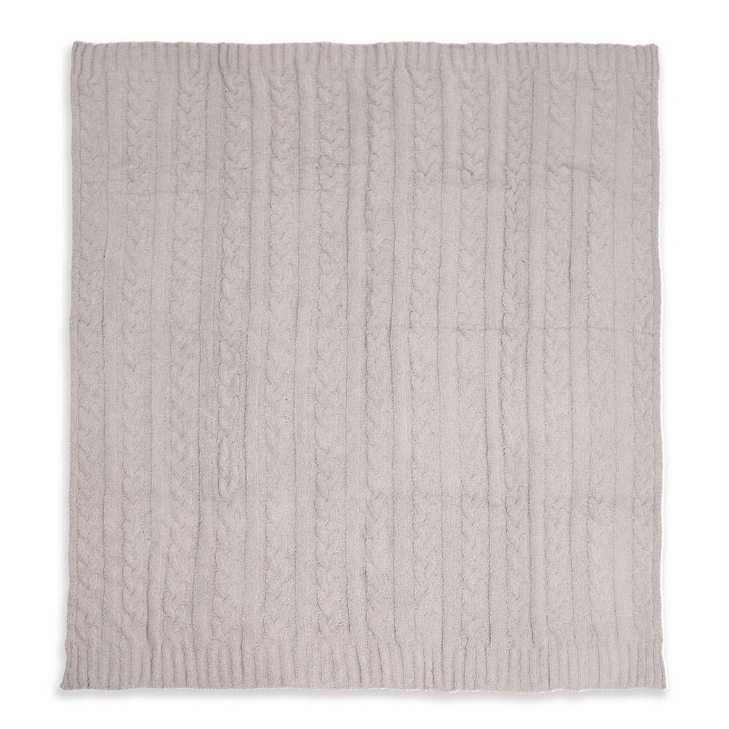 Braided Cable Knit Luxury Soft Throw Blanket - HER Home Design Boutique
